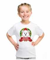 Ijsbeer kerstmis shirt wit voor jongens en meisjes kopen