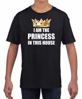 Im the princess in this house t-shirts voor thuisblijvers tijdens koningsdag zwart meisjes kinderen kopen