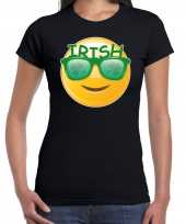 Irish smiley feest-shirt outfit zwart voor dames st patricksday kopen