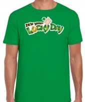 Its your lucky day feest-shirt outfit groen voor heren st patricksday kopen