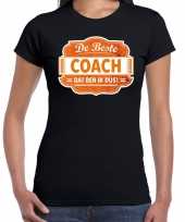 Kado shirt voor de beste coach zwart voor dames kopen