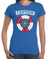 Kapitein captain carnaval verkleed shirt blauw voor dames kopen