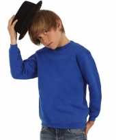 Kobalt blauw katoenen sweater zonder capuchon voor jongens kopen