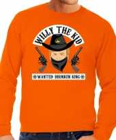 Koningsdag fun sweatshirt willy the kid oranje heren kopen