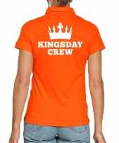 Koningsdag polo t-shirt oranje kingsday crew voor dames kopen