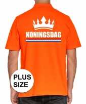 Koningsdag polo t-shirt oranje met kroon voor heren kopen 10140700