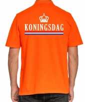 Koningsdag polo t-shirt oranje met kroontje voor heren kopen