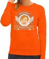 Koningsdag willem drinking team sweater oranje dames kopen