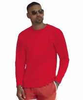 Lange mouwen stretch t-shirt rood voor heren kopen 10136413