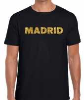 Madrid gouden letters fun t-shirt zwart voor heren kopen