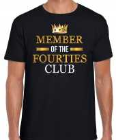 Member of the fourties club t-shirt 40 jaar verjaardag shirt zwart voor heren kopen