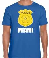 Miami police politie embleem carnaval t-shirt blauw voor heren kopen