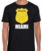 Miami police politie embleem carnaval t-shirt zwart voor heren kopen