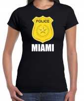 Miami politie police embleem t-shirt zwart voor dames kopen