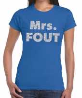 Mrs fout fun t-shirt blauw met zilver voor dames kopen