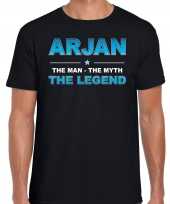 Naam arjan the man the myth the legend shirt zwart cadeau shirt kopen