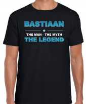 Naam bastiaan the man the myth the legend shirt zwart cadeau shirt kopen