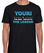 Naam youri the man the myth the legend shirt zwart cadeau shirt kopen