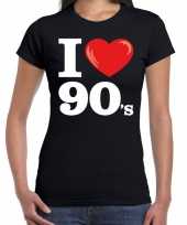 Nineties shirt met i love 90s bedrukking zwart voor dames kopen