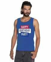 Officieel toppers happy birthday party singlet mouwloos shirt blauw heren kopen