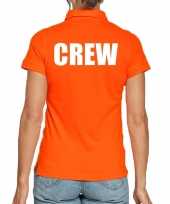 Oranje crew polo t-shirt voor dames kopen