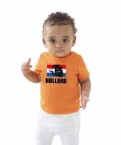 Oranje fan shirt kleding holland met leeuw en vlag koningsdag ek wk voor peuters kopen