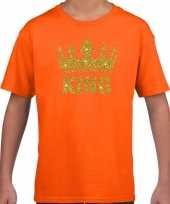 Oranje king gouden kroon t-shirt kinderen kopen