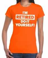 Oranje retired gepensioneerd fun t-shirt dames kopen 10147732