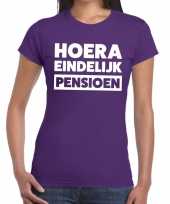 Paars retired gepensioneerd fun t-shirt dames kopen 10147726