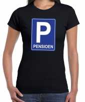 Parkeer p pensioen shirt zwart dames pensioen vut kado kopen
