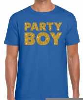 Party boy fun t-shirt blauw voor heren kopen
