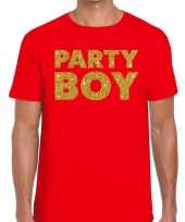 Party boy fun t-shirt rood voor heren kopen