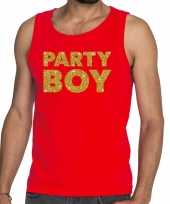 Party boy fun tanktop mouwloos shirt rood voor heren kopen