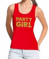 Party girl fun tanktop mouwloos shirt rood voor dames kopen