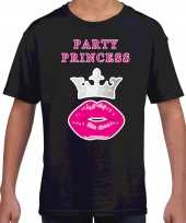 Party princess kado shirt zwart voor meiden meisjes kopen
