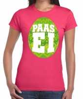 Pasen shirt roze met groen paasei voor dames kopen