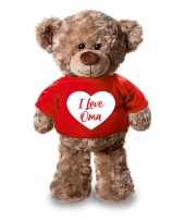 Pluche teddybeer beren knuffel met i love oma t-shirt 24 cm kopen