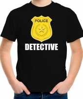 Politie police embleem detective t-shirt zwart voor kinderen kopen