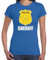 Politie police embleem sheriff t-shirt blauw voor dames kopen