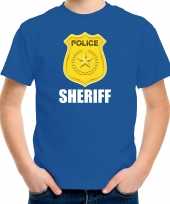Politie police embleem sheriff t-shirt blauw voor kinderen kopen