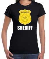 Politie police embleem sheriff t-shirt zwart voor dames kopen
