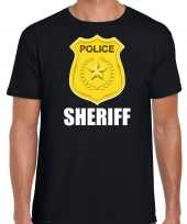 Politie police embleem sheriff t-shirt zwart voor heren kopen
