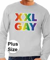 Pride xxl gay regenboog sweater grijs heren kopen