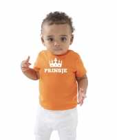 Prinsje t-shirt oranje koningsdag baby peuter voor jongens kopen