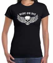 Ride or die motor t-shirt zwart voor dames kopen