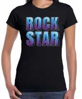 Rockstar fun tekst verjaardag t-shirt zwart voor dames kopen