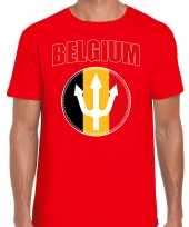 Rood fan shirt kleding belgium met drietand ek wk voor heren kopen