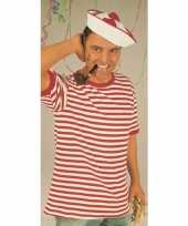 Rood met wit gestreepte dorus shirt