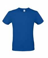 Set van 2x stuks basic heren shirt met ronde hals blauw van katoen maat m 50 kopen