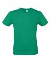 Set van 3x stuks basic heren shirt met ronde hals groen van katoen maat xl 54 kopen